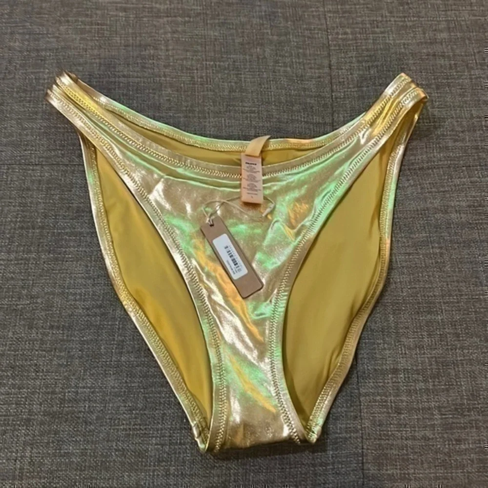 Skims Metallic Swim Dipped Mid Waist Bottoms